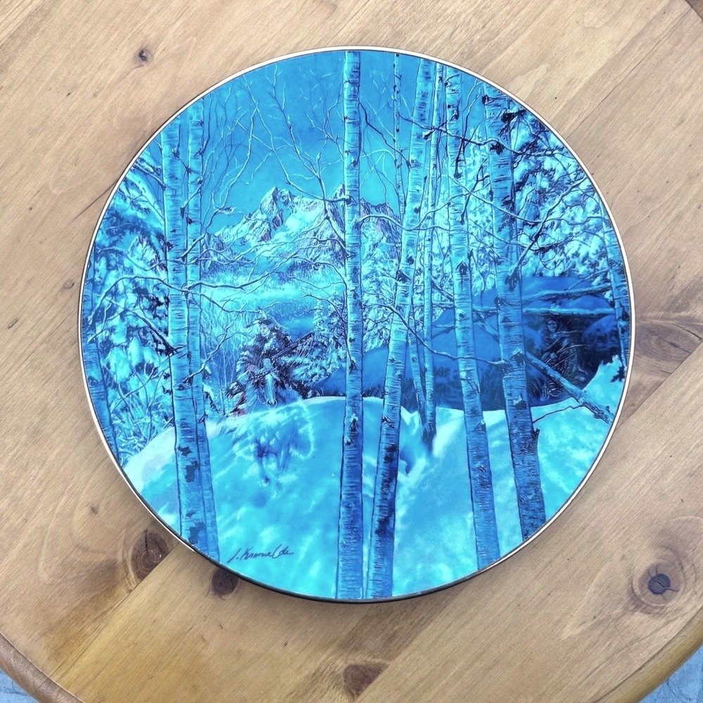 Vintage Kindred Spirits Hidden Face Art Plate Blue W.S. George Julie Kramer Cole